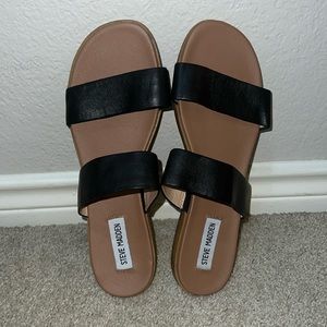 Steve Madden Women's Dual Flat Sandal - Black